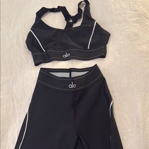 Alo Black Sports Bra and Leggings Set